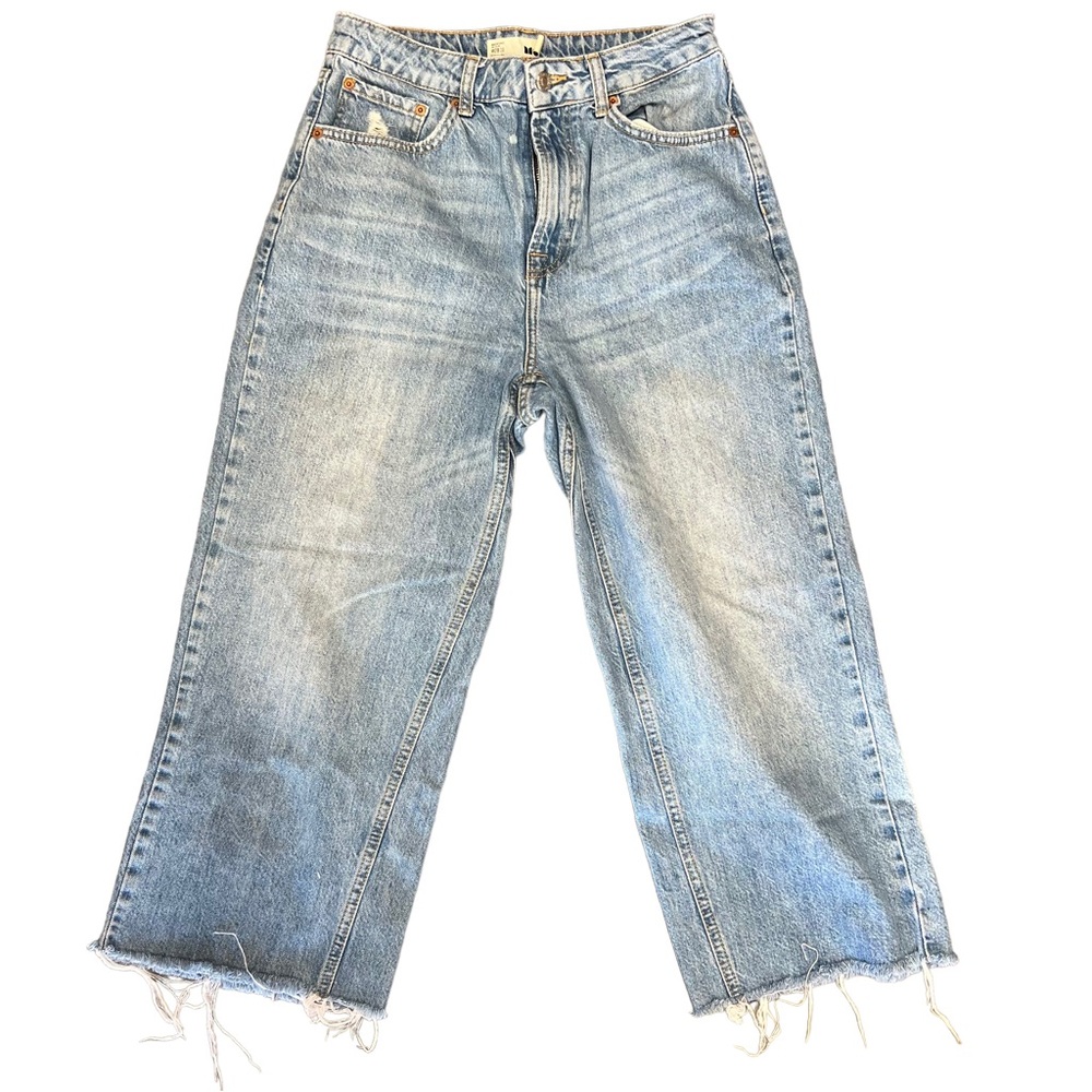 TopShop MOTO Cropped Wide Leg Jeans High Waist - Picture 4 of 8